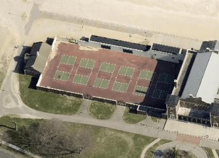 The Roger Robach Community Center pickleball courts