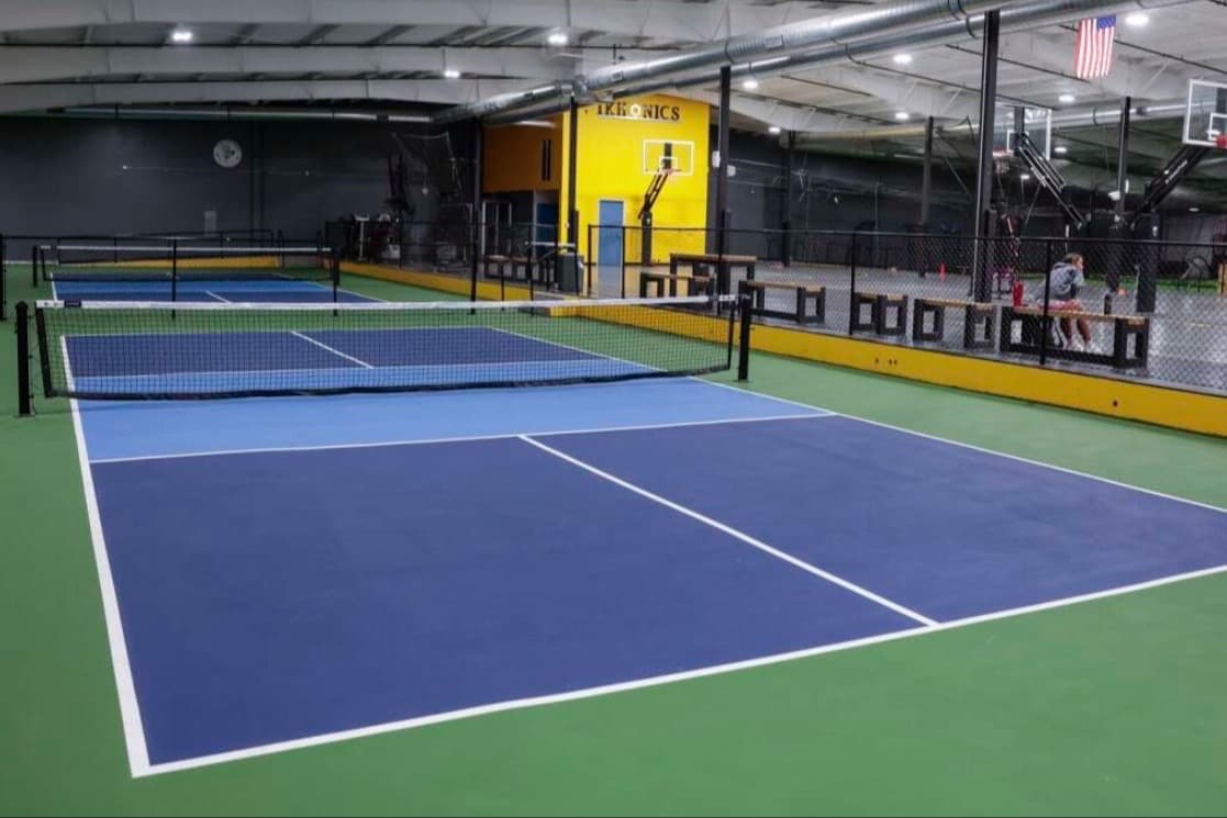 Backyard BBQ pickleball courts
