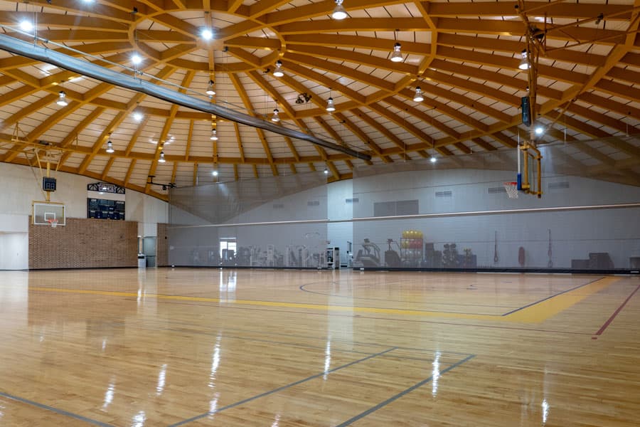 Collage of the Mainland pickleball courts