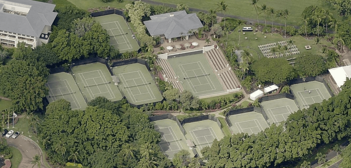 Hawaii Tennis Center at the Fairmont Orchid Hotel pickleball courts