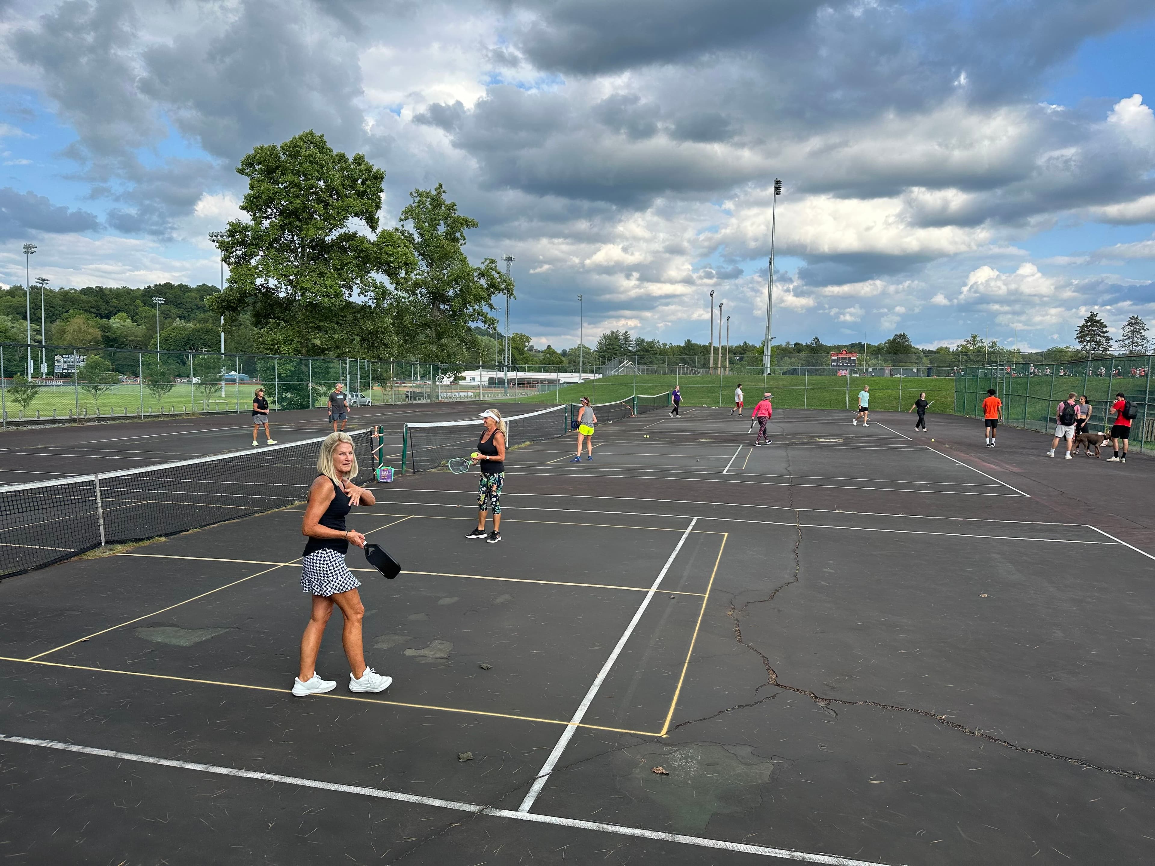 Wesleyan's old tennis courts pickleball courts