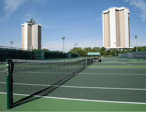 Lincoln Tower Outdoor Rec pickleball courts