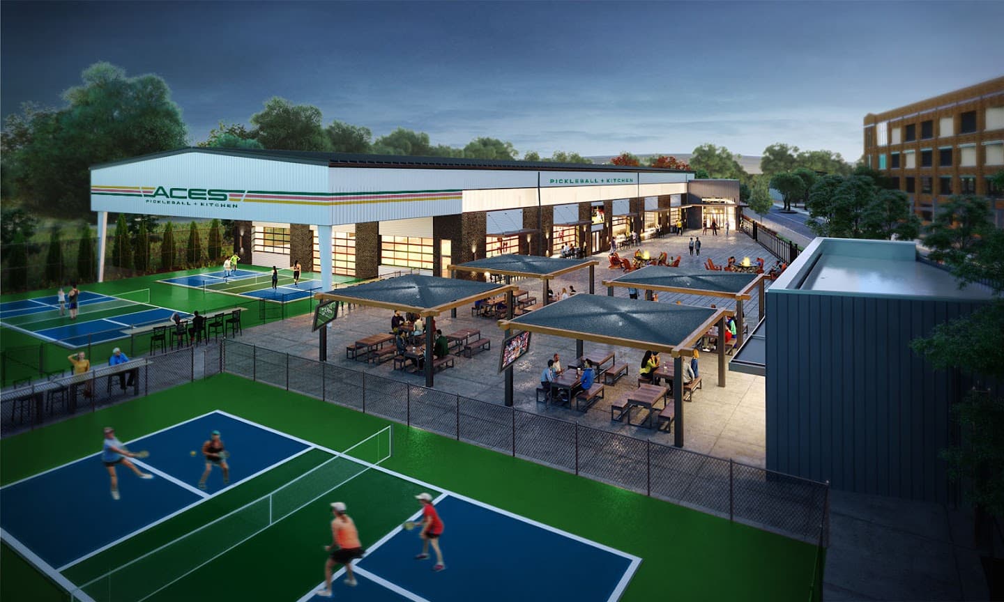 Aces Pickleball and Kitchen pickleball courts